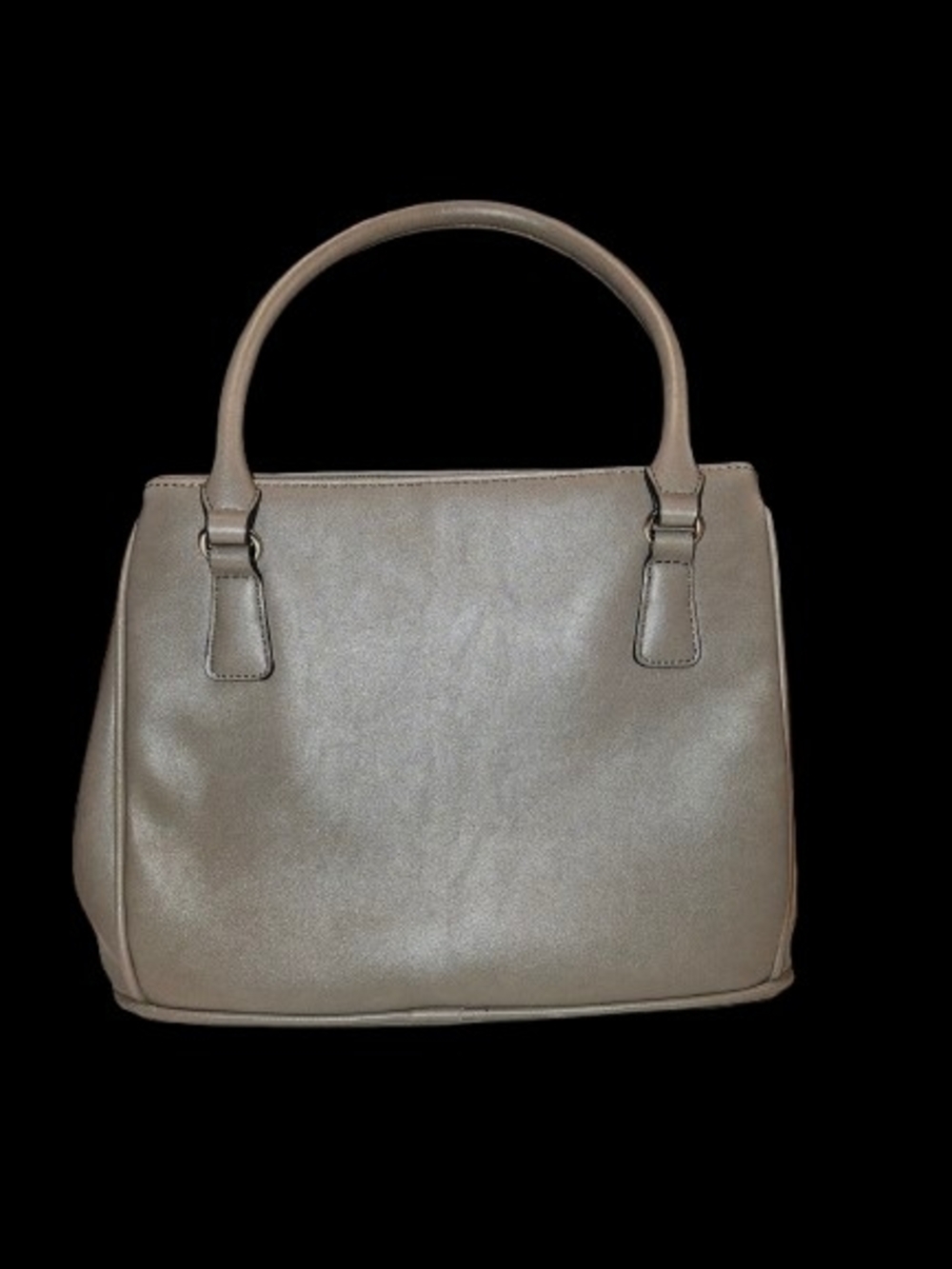 Nine West Gray Quilted Satchel Shoulder Bag Chevron Diamond Top Handle Purse - Picture 3 of 8